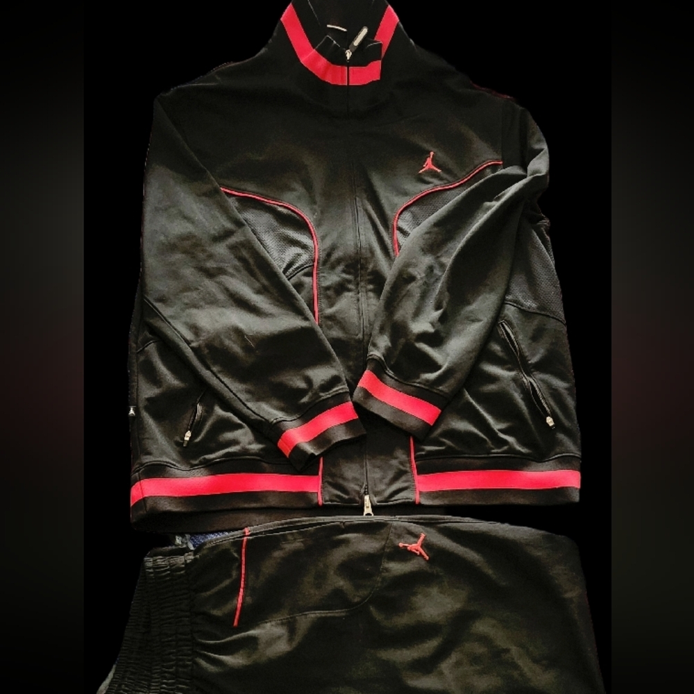 Jordan Black and Red Tracksuit